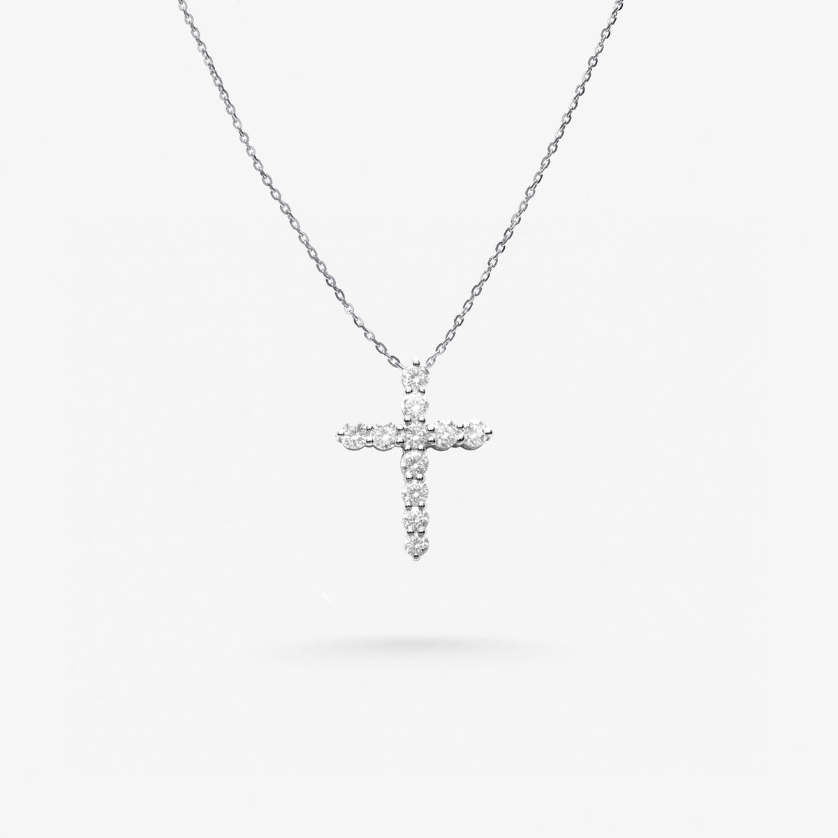 Peter Marco white gold round cut diamond cross pendant