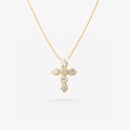 Peter Marco yellow gold round cut diamond cross pendant