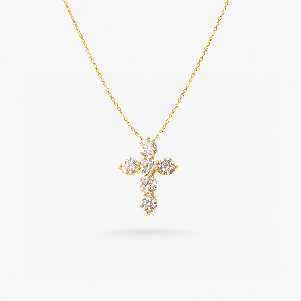 Peter Marco yellow gold round cut diamond cross pendant