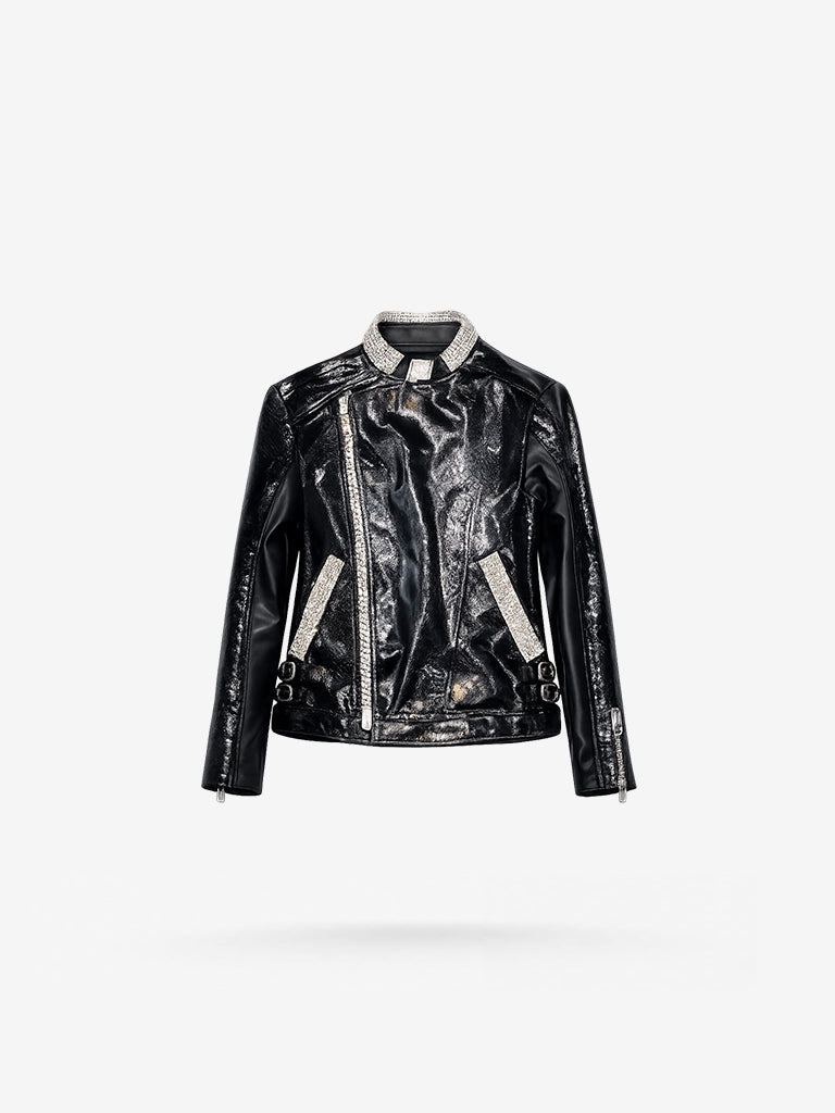 Peter Marco world's most expensive jacket with diamond detailing and black leather