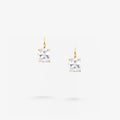 Peter Marco yellow gold cushion cut white diamond drop earrings