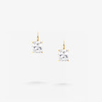 Peter Marco yellow gold cushion cut white diamond drop earrings