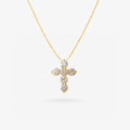 Peter Marco yellow gold round cut diamond cross pendant