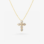 Peter Marco yellow gold round cut diamond cross pendant