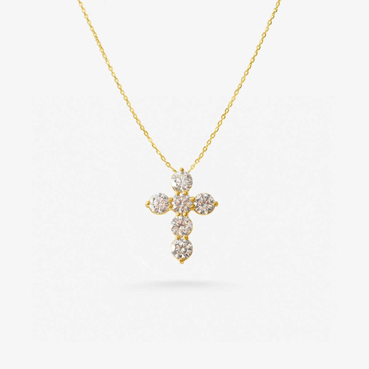 Peter Marco yellow gold round cut diamond cross pendant
