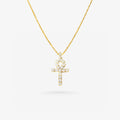 Peter Marco yellow gold round cut diamond cross pendant