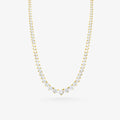 Peter Marco yellow gold three prong graduated round cut diamond necklace